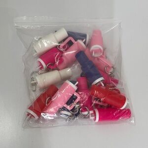 Vibrant Pink Lip Balm Holder Keychain